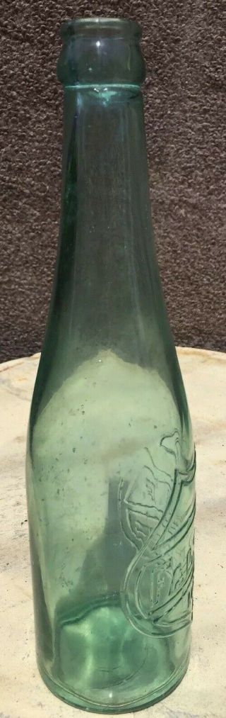 PRE PROHIBITION Falstaff Lemp St.  Louis Embossed Aqua Glass Beer Bottle 9 1/2 