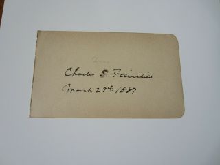 Charles S.  Fairchild Autographed Album Page As Secretary Of Treasury 1887