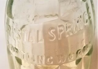 Embossed Ribbed Crystal Springs Bottling Co.  Sheboygan Wisconsin.  Clear 7oz / K4