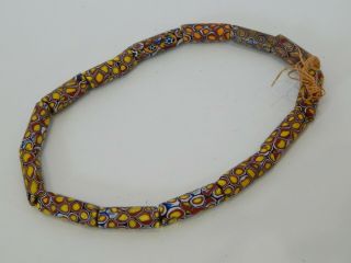 Antique Vtg Venetian Millefiori African Trade Beads Strand