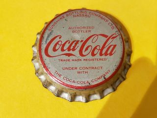Coca Cola Bahamas Soda Bottle Cap Crown Coke Beer Old Rare Cork