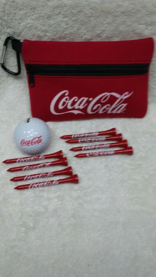 Coca Cola Golf Bag Zipper Case With Tees Golf Ball And Hook