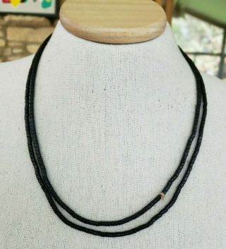Vintage Black Masai Trade Beads 45 " Strand 3x3mm