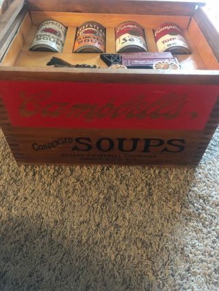 Campbell ' s soup wooden box and chuckwagon 125th anniversary RARE vintage 2