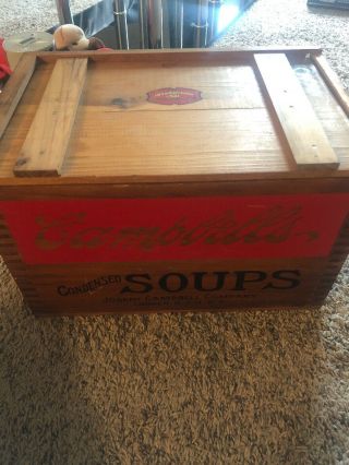 Campbell ' s soup wooden box and chuckwagon 125th anniversary RARE vintage 4
