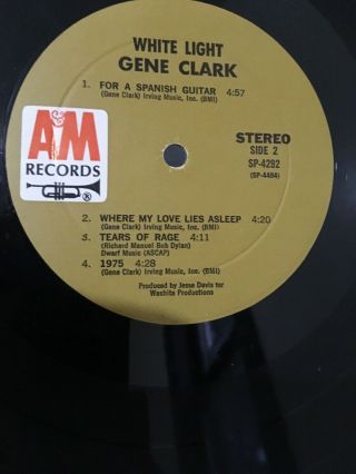 Gene Clark White Light LP OG In Shrink A&M SP4292 Byrds 2