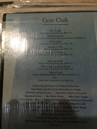 Gene Clark White Light LP OG In Shrink A&M SP4292 Byrds 4