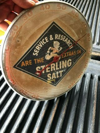 Vintage Sterling Salt Advertising Thermometer
