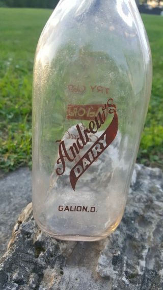 Andrew ' s Dairy Galion Ohio OH Quart Brown Pyro 2
