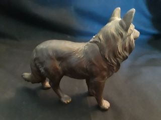 Old Vintage Collectible Brass Collie Paper Weight Brass dog 3