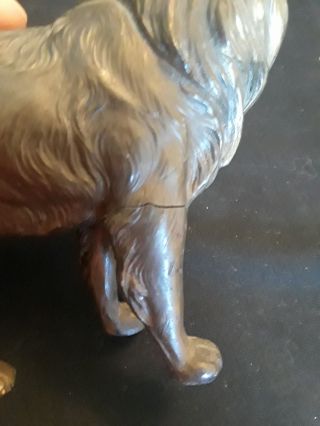 Old Vintage Collectible Brass Collie Paper Weight Brass dog 8