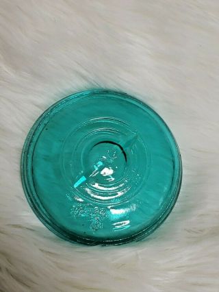 Vintage Blue Glass Lid For Regular Mouth Wire Bail Closure Ball Canning Jar