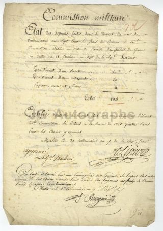 18th Century French Military Manuscript Document - Circa Late 1700s - 1800s