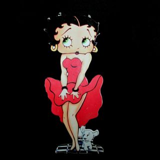Vintage Betty Boop & Pudgy Stand Up Cardboard Cut Out Marilyn Pose 11 3/4 " 1993