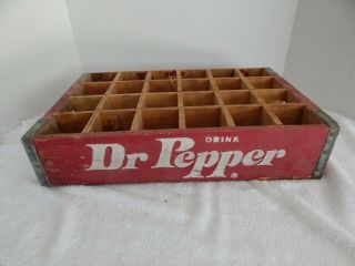 Vintage Red Dr Pepper 24 Bottle Wooden Crate Case