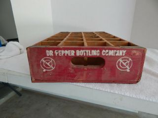 Vintage Red Dr Pepper 24 Bottle Wooden Crate Case 3
