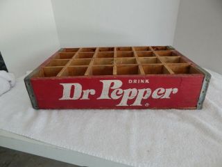 Vintage Red Dr Pepper 24 Bottle Wooden Crate Case 4