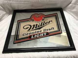 Miller Draft Cold Filtered Light Mirrored Sign Hanging 20 " Square [ca04]