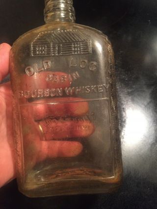 Vintage Old Log Cabin Bourbon Whiskey Bottle