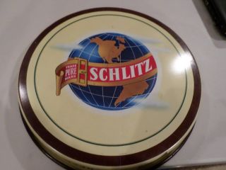 1953 Metal Serving Tray Schlitz Beer Vintage Double Sided