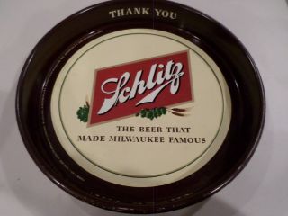 1953 Metal Serving Tray Schlitz Beer Vintage Double Sided 2