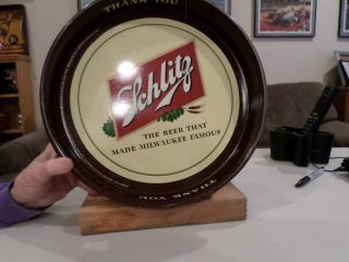 1953 Metal Serving Tray Schlitz Beer Vintage Double Sided 4