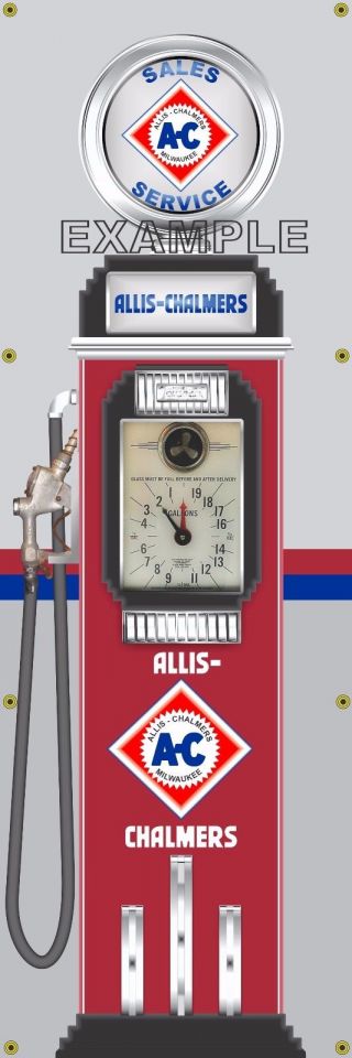 Allis Chalmers Tractor Old Tokheim Gas Pump Banner Display Sign Mural Art 2’x6’