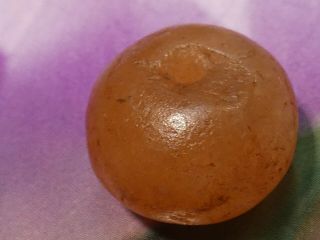 Ancient Neolithic Red Agate Quartzite Shaped Bead Patina 17.  2 By 12.  6 Mm
