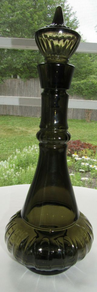 Vintage 1964 Jim Beam I Dream Of Jeannie Smoky Green Glass Genie Bottle Decanter