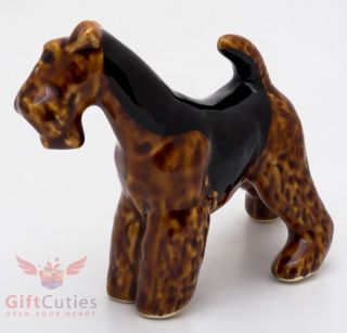 Porcelain Figurine Of The Airedale Terrier Dog