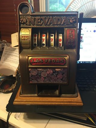 Vintage Las Vegas Nevada Slot Machine/bank For Man Cave / She Shed