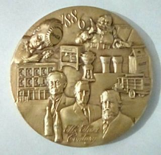 Vintage " Coca - Cola " Centennial Bronze Medallion 1986