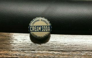 Vintage Chapman Beverages Cream Soda Pop Cork Bottle Cap Crown Truro Ns Canada