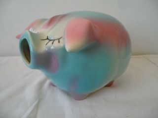 1957 Corky Pig Ceramic Piggy Bank - Usa Hull Pottery
