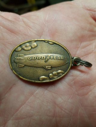 Goodyear Tire Blimp Vintage Mailbox Drop Return Fob Keychain Key Ring 32919