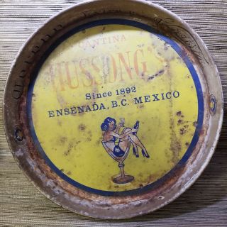 VTG Corona Victoria Metal Beer Tray Cantina HUSSONGS Since 1892 Ensenada Mexico 2