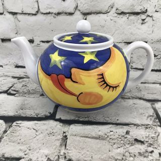 Starbucks Coffee Co.  Teapot Large Italy Pottery Celestial Stars Moon