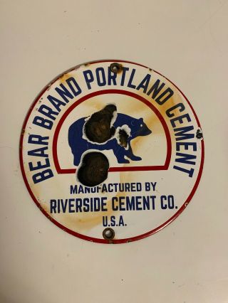 Vintage Bear Brand Portland Cement 6in Sign