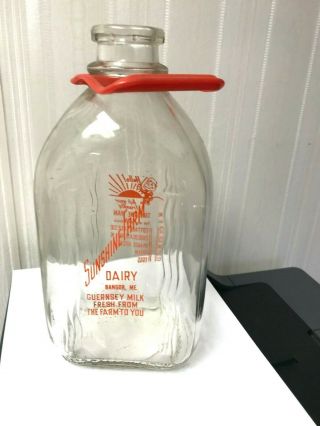 Vintage Two Quart Milk Bottle,  Sunshine Farm Dairy,  Bangor,  Maine