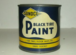 Sunoco Oil Can Black Tire Paint Tin Can 16 Ounces Philadelphia Pa