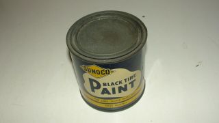 SUNOCO OIL CAN BLACK TIRE PAINT TIN CAN 16 Ounces Philadelphia PA 5