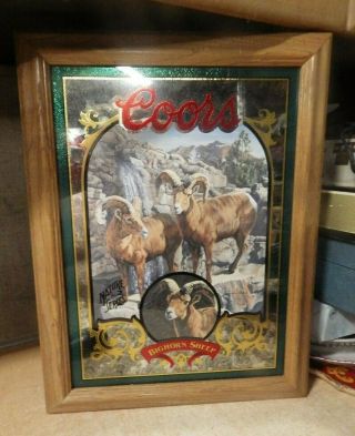 1995 Coors Beer Bighorn Sheep 2 Of 6 In Nature Series Mirror Susan Shea Artwork