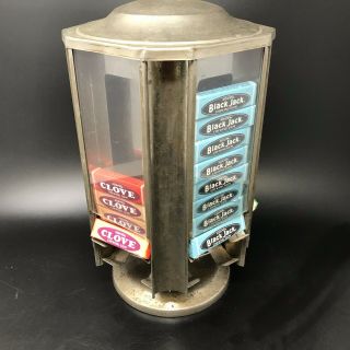 Vtg Wrigley Chewing Gum Dispenser Rotates 6 Sided Double Wall With 22 Packs Gum