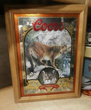 1995 Coors Beer Mountain Lion 3 Of 6 In Nature Series Mirror Susan Shea Artwork