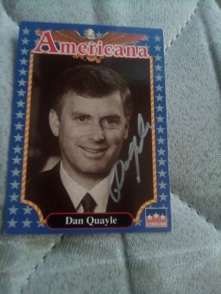 Vice President Dan Quayle Signed Americana Trading Card