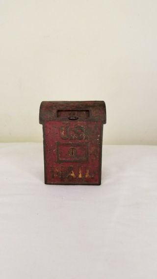 Antique U.  S.  Mail Box Toy Bank Cast Iron