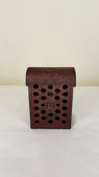 Antique U.  S.  Mail Box Toy Bank Cast Iron 3
