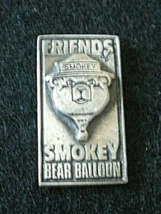 Vintage,  Early Smokey Bear Hot Air Balloon Pin Pewter
