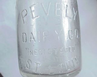Vintage Pevely Milk Bottle St Louis Mo.  1 Pt.