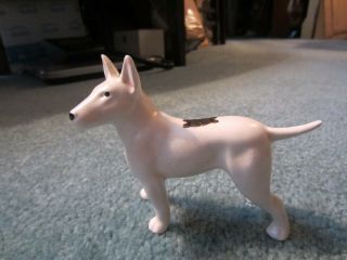 Vintage Bull Terrier Dog Figurine Grindley Ware Ohio Porcelain With Sticker